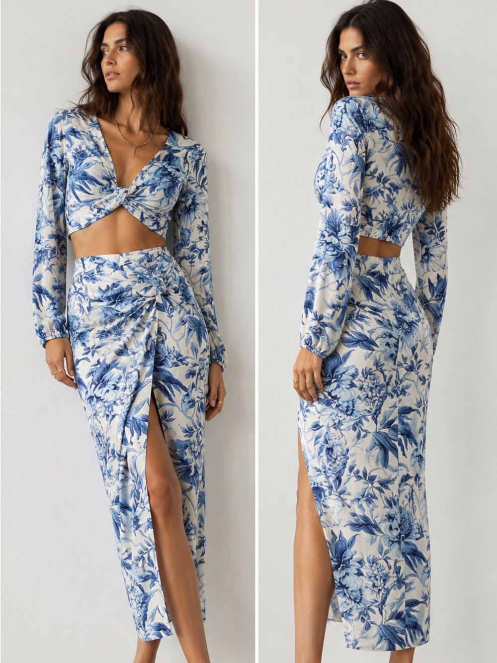 H&M Linen Blend Floral Two-Piece Set NWOT